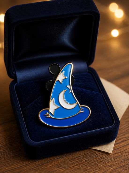 Disney Accessories - Disney Blue and White Sorcerer Hat Enamel Pin